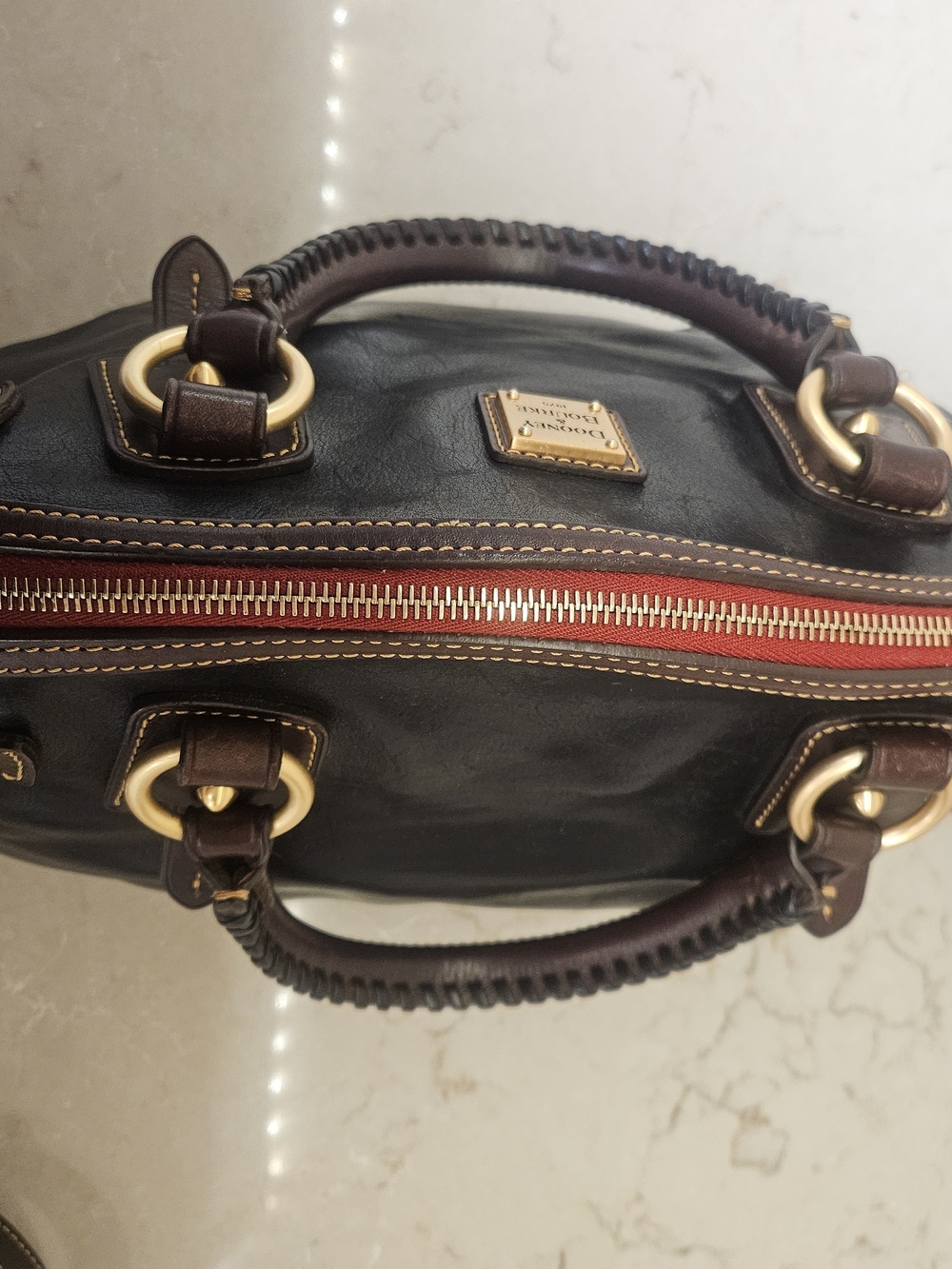 Dooney and Bourke Toledo Flourentine Medium Black Mail Satchel - Picture 6 of 11